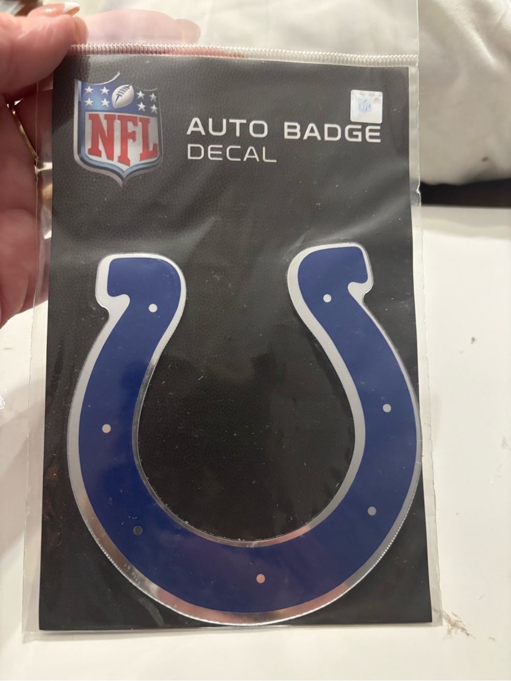 Wincraft Indianapolis Colts Blue Horseshoe Auto Badge Decal Indianapolis Colts